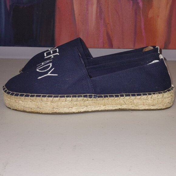 Aerie Navy Canvas Espadrilles Slip-On Flats Super Shady 100% Cotton Size 8 NWOT - Picture 3 of 9